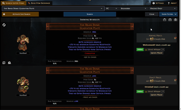 poe trade down